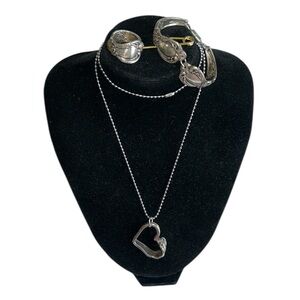 Vintage Stainless Steel Spoon Necklace, Braclet , Ring Set